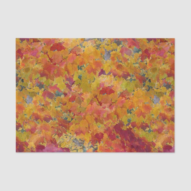 Herbstleaves Red Gold Orange Wasserfarbe Seidenpapier (Vorderseite)