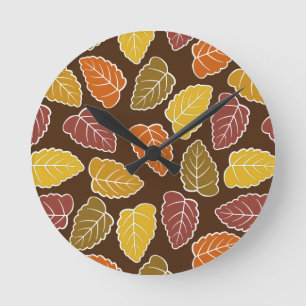 Herbstleaves Runde Wanduhr