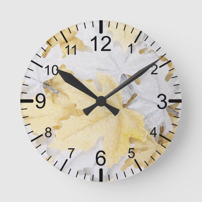 Herbstleaves Runde Wanduhr (Vorderseite)