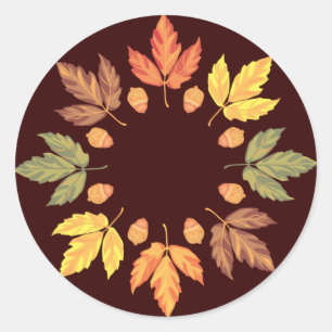 Herbstleaves Runder Aufkleber