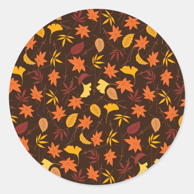 Herbstleaves Runder Aufkleber (Vorderseite)