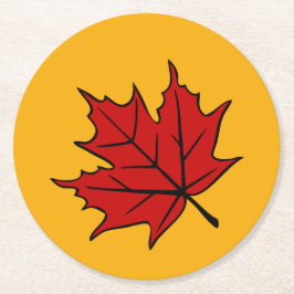 Herbstleaves Runder Pappuntersetzer