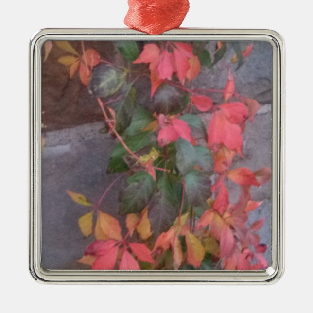 Herbstleaves Silbernes Ornament (Vorne)