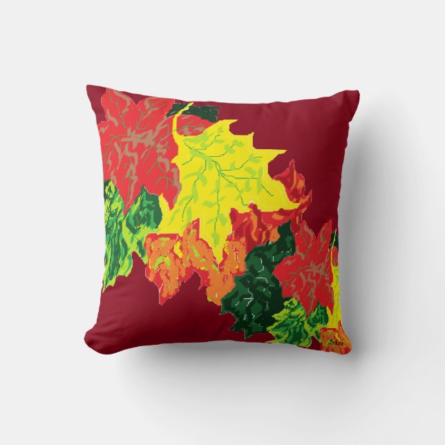 Herbstleaves Throw Pillow Kissen (Vorderseite)