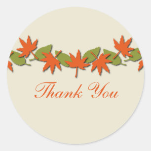 Herbstleaves TY Border Stickers, Orange/Green Runder Aufkleber