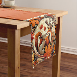 Herbstleaves und Hirschtisch-Runner Kurzer Tischläufer