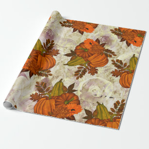 Herbstleaves und Pumpkin Herbstmuster Geschenkpapier