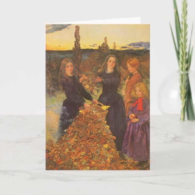 Herbstleaves von Sir John Everett Millais Karte (Vorderseite)