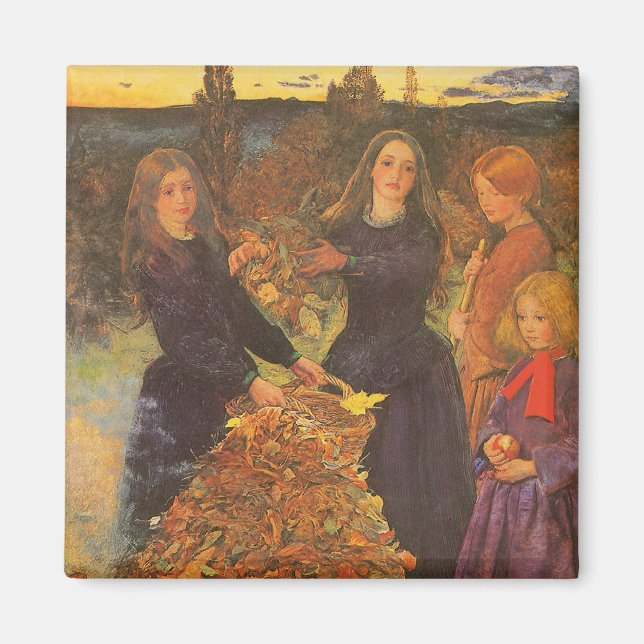 Herbstleaves von Sir John Everett Millais Magnet (Vorne)