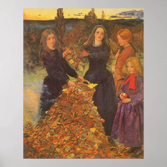Herbstleaves von Sir John Everett Millais Poster (Vorne)