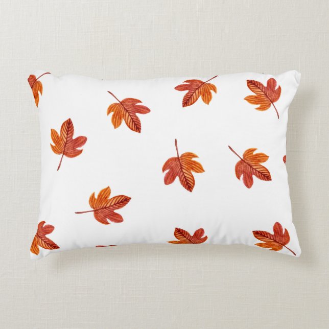 Herbstleaves Wasserfarbe Hand gezogen Dekokissen (Vorderseite)