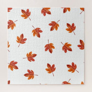 Herbstleaves Wasserfarbe Hand gezogen Puzzle
