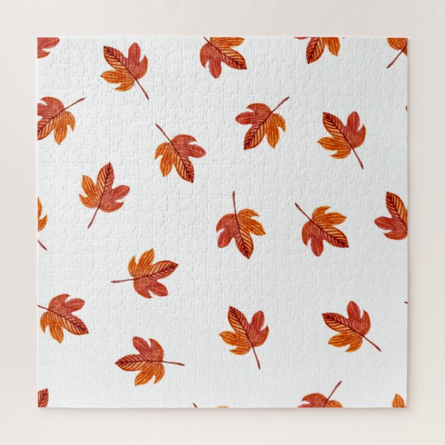 Herbstleaves Wasserfarbe Hand gezogen Puzzle (Vertikal)