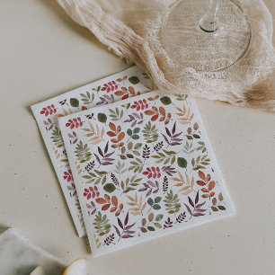 Herbstleaves Wasserfarbiges Leaf Serviette