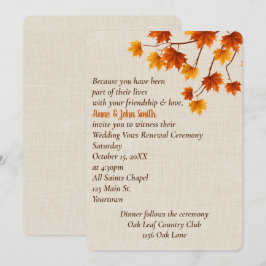 Herbstleaves Wedding Vow Erneuerung Einladung