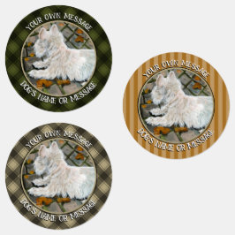 Herbstleaves Westie auf Patio Etiketten