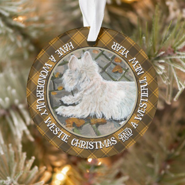 Herbstleaves Westie auf Patio Ornament (Baum)