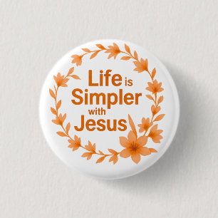 Herbstleben ist einfacher mit Jesus Knopf Button