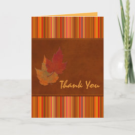 Herbstleeves und Streifen Danke Karte