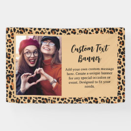 Herbstleoparddruck mit benutzerdefiniertem Foto Banner