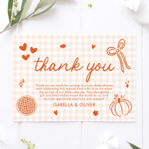 Herbstlich Whimsical A Little Cutie Pie Dankeskart Einladung