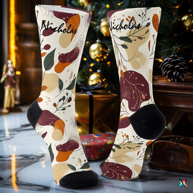 Herbstliche Abstrakte Socken mit Blätter und warme (Von Creator hochgeladen)