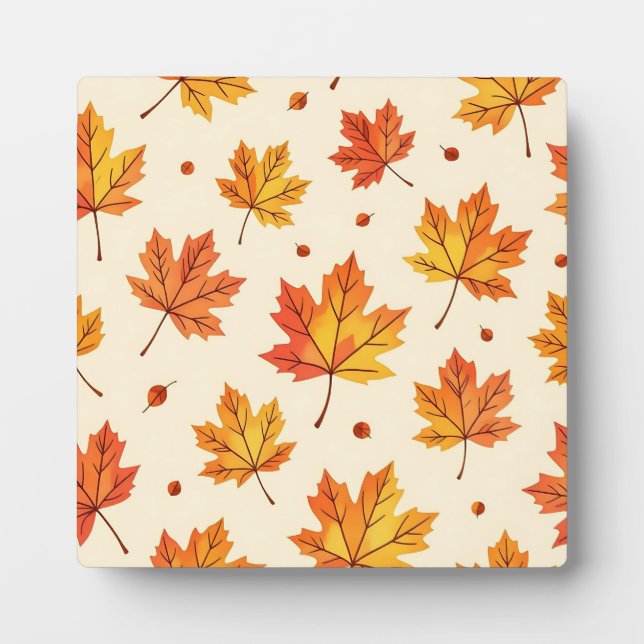 Herbstliche Ahornblätter fallendes Muster Fotoplatte (Vorderseite)