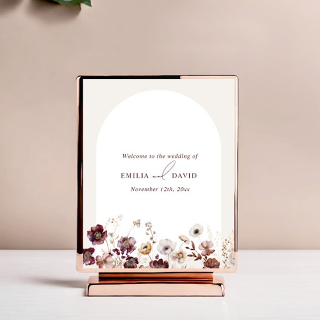 Herbstliche Anemone Arch Hochzeit Willkommen Poster (Von Creator hochgeladen)