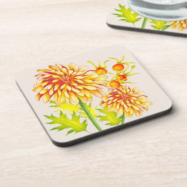 Herbstliche Ankunft auf einem Untersetzer Set (Linke Seite)