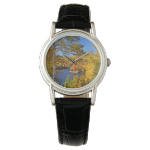 Herbstliche Baumlandschaft, Maine Armbanduhr
