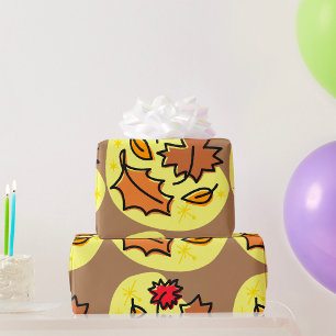 Herbstliche Blätter fallen farbenfroh, saisonale K Geschenkpapier