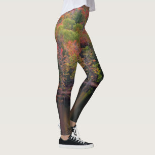 Herbstliche Blätter Herbstfarben Szene Frauen Legg Leggings