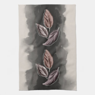 Herbstliche Blätter im Mid-Century-Modern-Stil Geschirrtuch