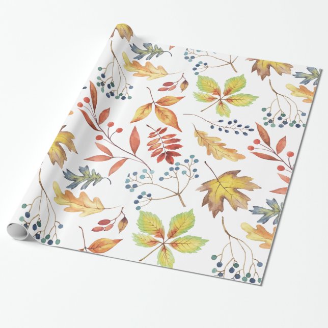 Herbstliche Blätter: Wrapping Paper Geschenkpapier (Ungerollt)