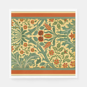 Herbstliche Blume, berühmtes William Morris-Muster Serviette