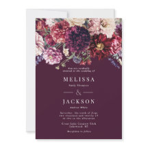 Herbstliche Blume Dahlia Hochzeit Einladung Burgun