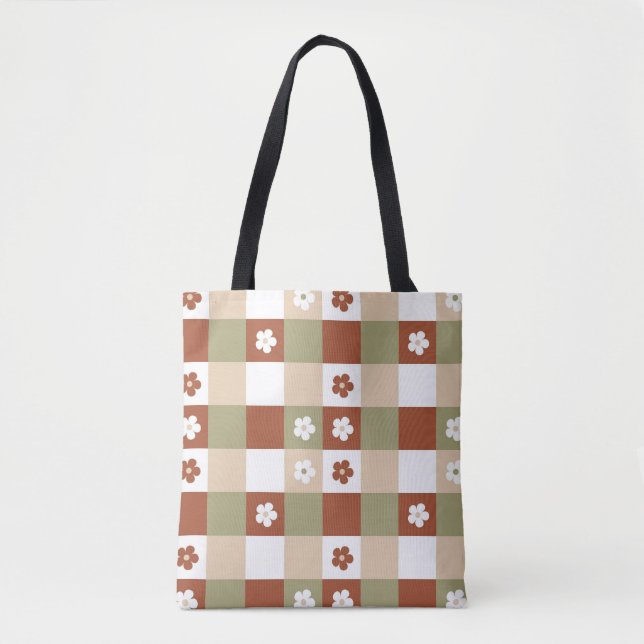 Herbstliche Blume Gingham Karo Pattern (Vorderseite)