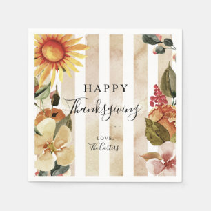 Herbstliche Blume glücklich Erntedankfest Elegant Serviette