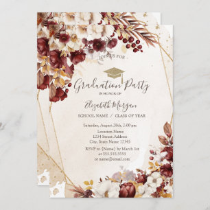 Herbstliche Blume, Grad Cap, Abschluss Einladung