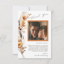 Herbstliche Blume Hochzeit Dankeschön-Karte