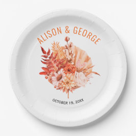 Herbstliche Blume, Hochzeit im Herbst aus Palmblät Pappteller