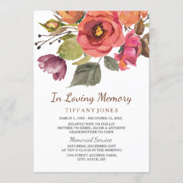 Herbstliche Blume im Love Memory Service Einladung