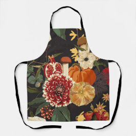 Herbstliche Blume, Kräuter und Pilze. Schürze