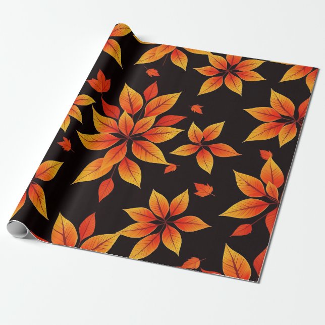 Herbstliche Blume kühne Herbstfarben Geschenkpapier (Ungerollt)