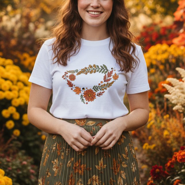 Herbstliche Blume mit Herbstlauben T-Shirt (Von Creator hochgeladen)