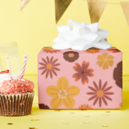 Herbstliche Blume nahtlose Pinky Fall Geburtstage Geschenkpapier