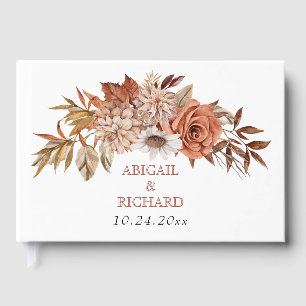 Herbstliche Blume und Blattwerk fallen erdig Gästebuch