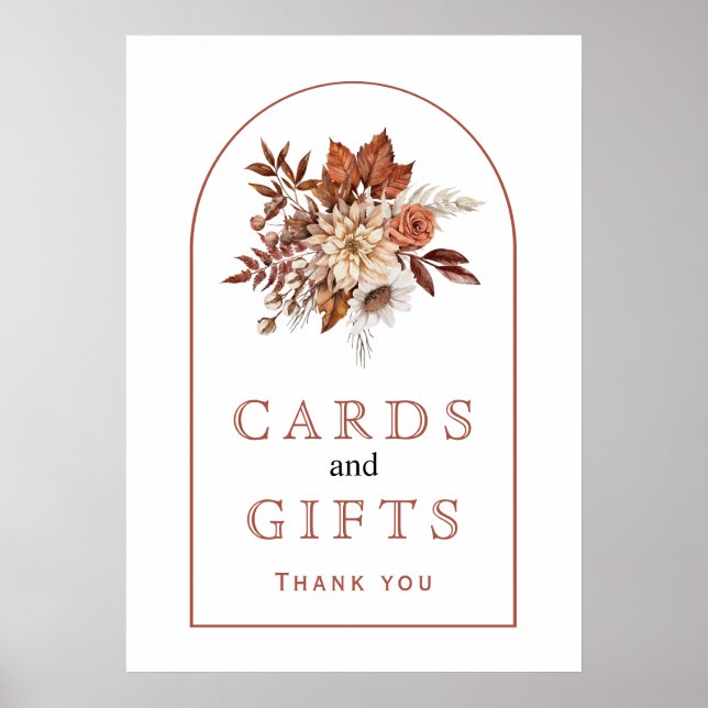 Herbstliche Blume und Blattwerk fallen erdig Poster (Vorne)