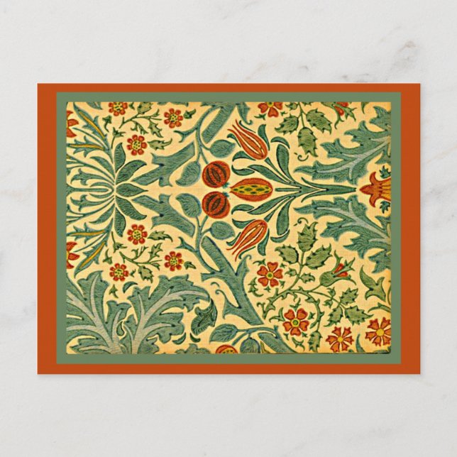 Herbstliche Blume von William Morris Postkarte (Vorderseite)