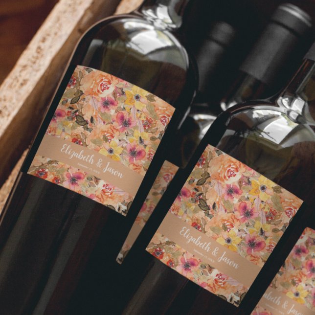 Herbstliche Blume Weinetikett (Von Creator hochgeladen)